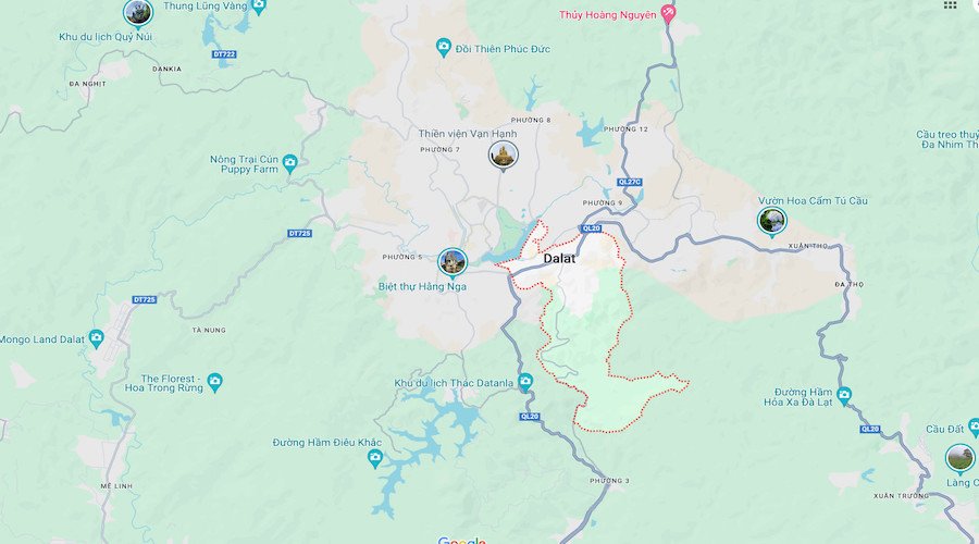 Vị trí địa lý của Phường 10 Đà Lạt