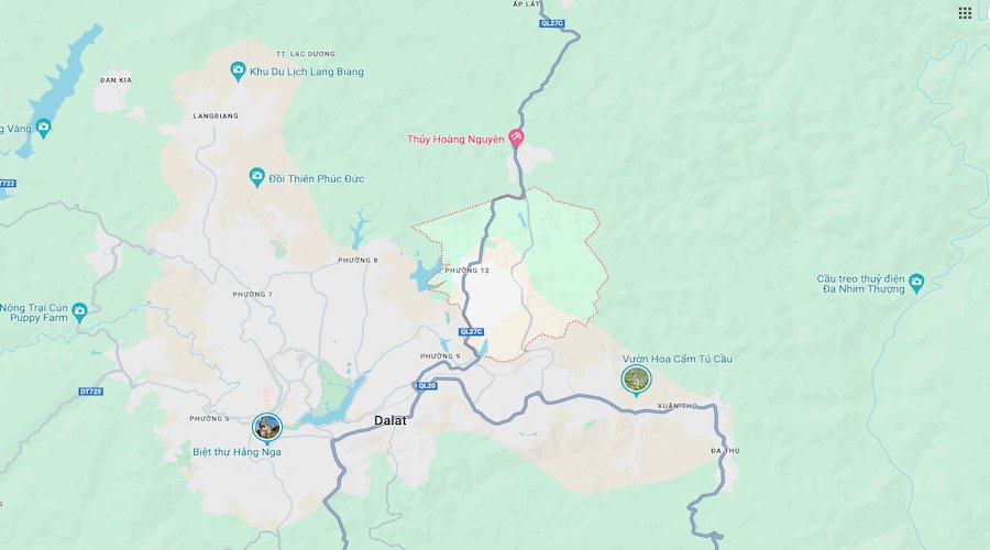 Vị trí địa lý Phường 12 Đà Lạt