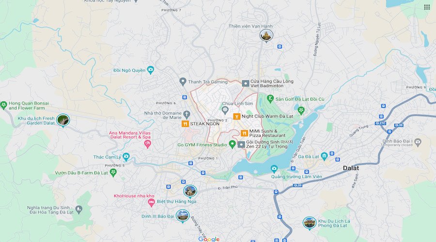 Vị trí địa lý Phường 2 Đà Lạt