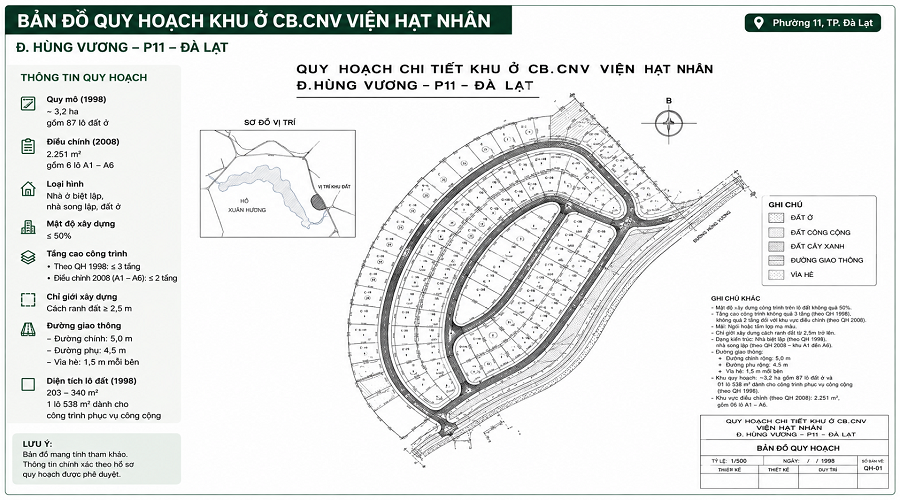 Bản đồ KQH Viện Nghiên Cứu Hạt Nhân Đà Lạt