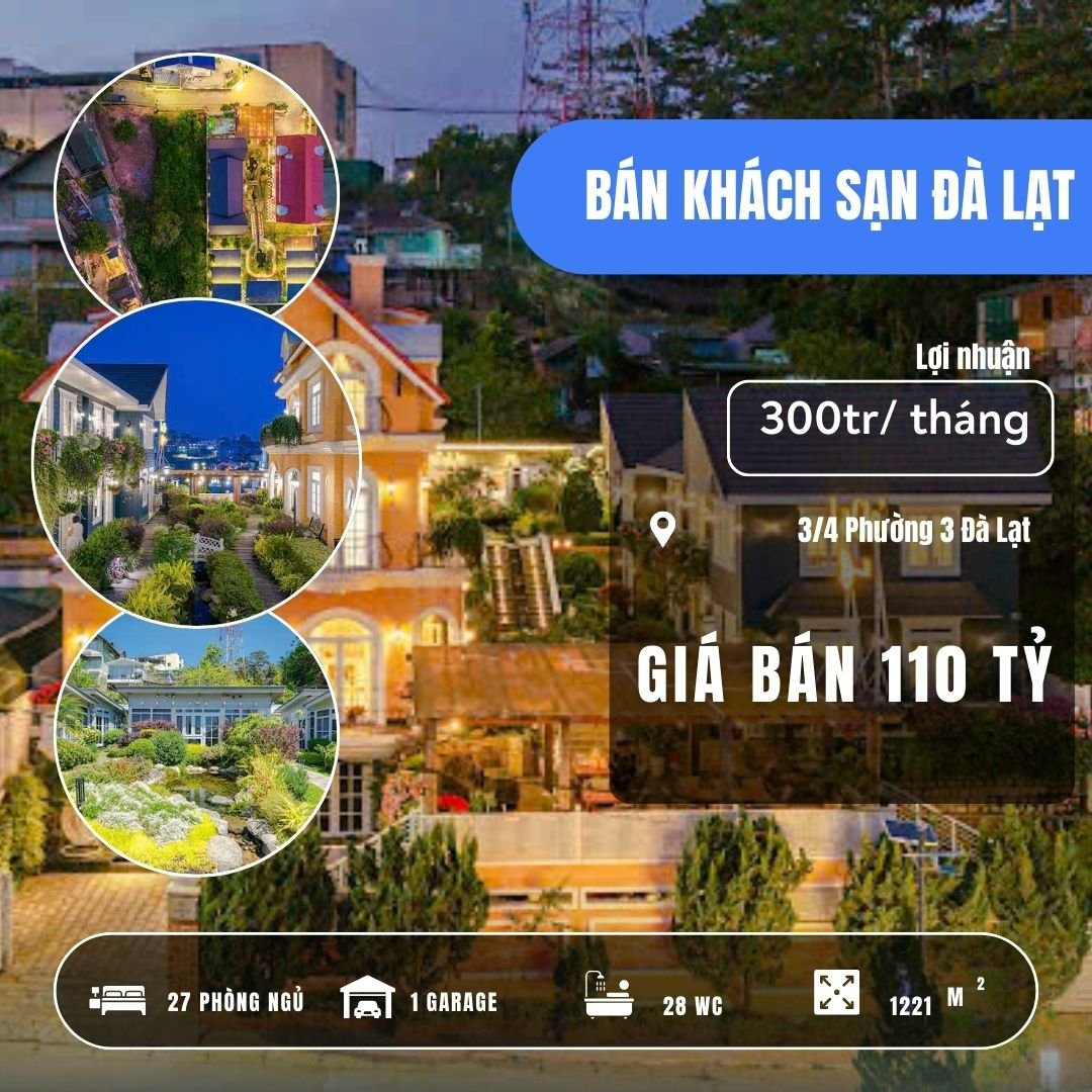 Bán khách sạn ba tháng tư Đà Lạt