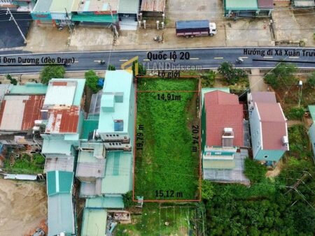 Đất Mặt Tiền Quốc Lộ 20, Xuân Trường, Đà Lạt 438 m² mặt tiền rộng 15m