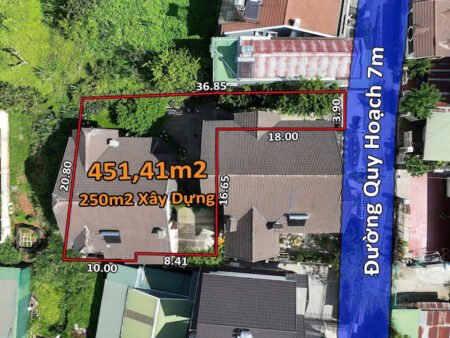 Villa 2 Tầng Hẻm Ô Tô Lớn Hùng Vương, P9, Đà Lạt, 451m² mặt tiền 20m