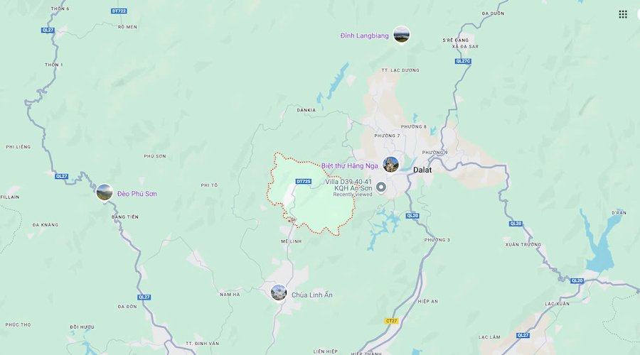 Vị trí địa lý của xã Tà Nung