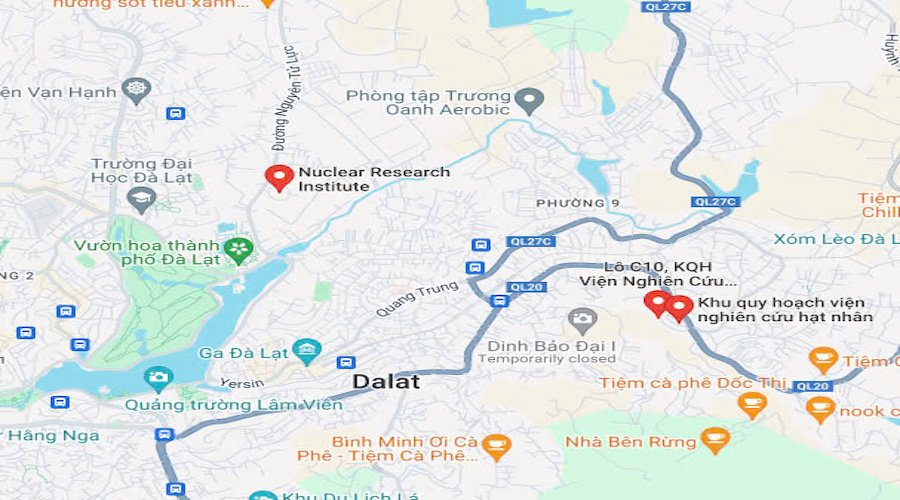 Vị trí KQH Viện nghiên cứu hạt nhân