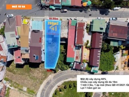 Đất Mặt Tiền Nguyễn Trãi, P10, Đà Lạt mặt tiền rộng 10.52m chỉ 84tr/m2
