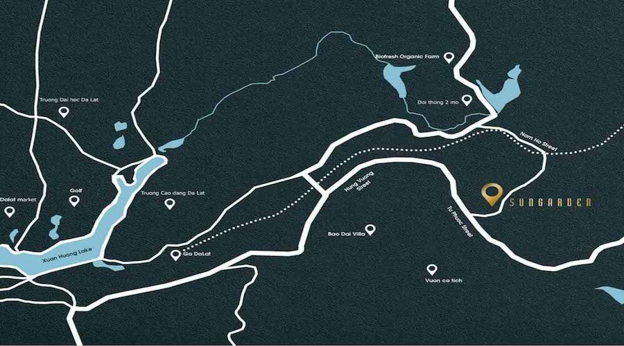 Sơ đồ vị trí dự án căn hộ hometel Sun Garden Đà Lạt