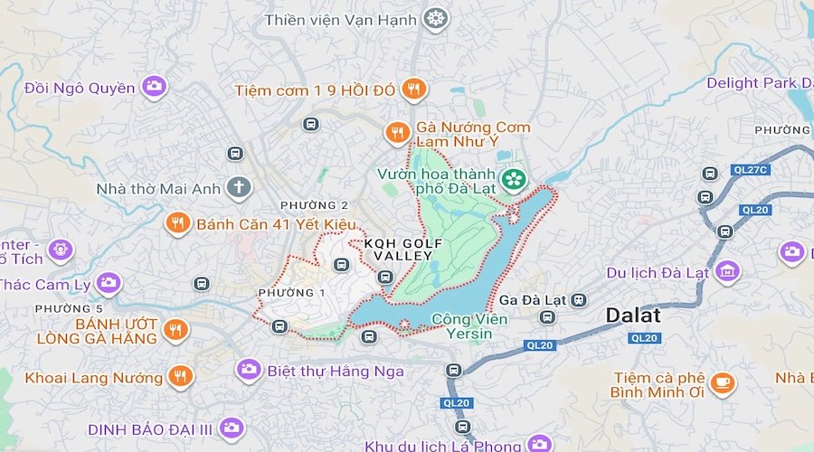 Map giáp ranh Phường 1 Đà Lạt