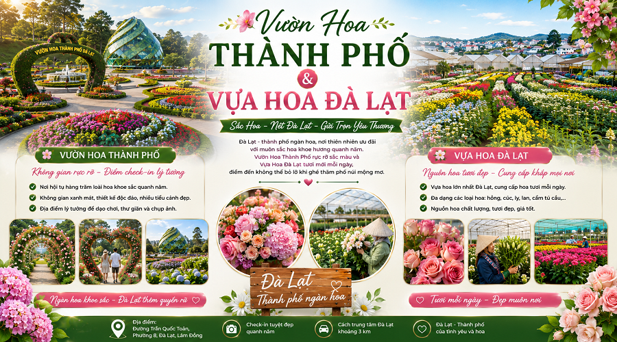 Vườn Hoa Thành Phố & Vựa Hoa Đà Lạt