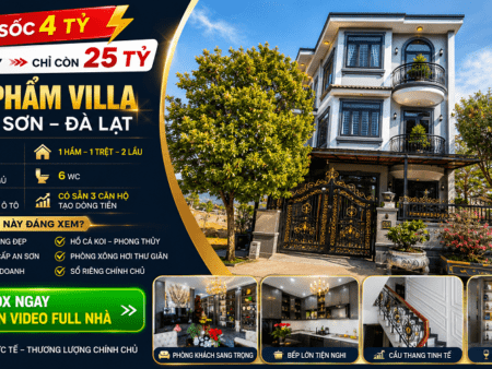 Villa Sang Trọng Khu An Sơn, Đà Lạt Kết Hợp Nghỉ Dưỡng và Kinh Doanh Dòng Tiền