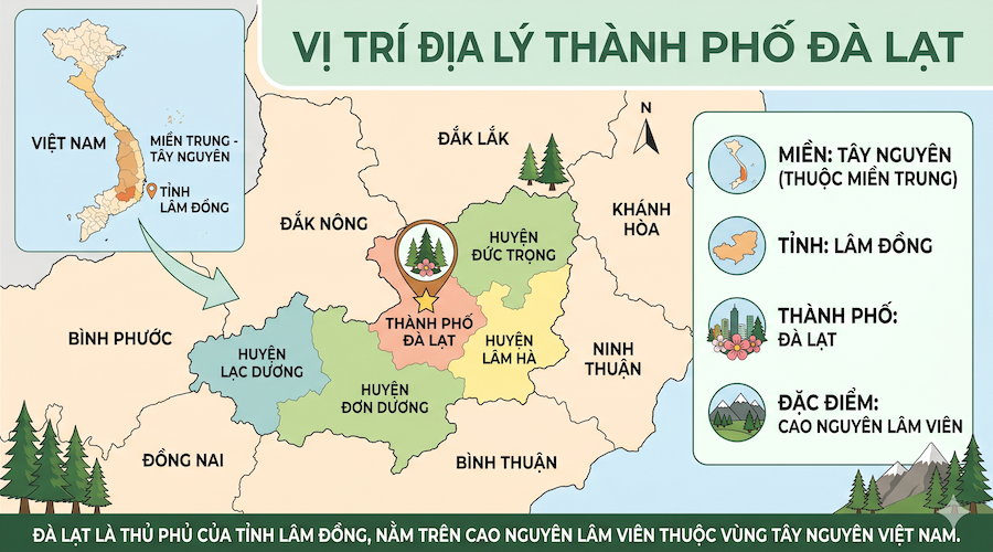 Theo địa lý tự nhiên: Đà Lạt thuộc miền Trung
