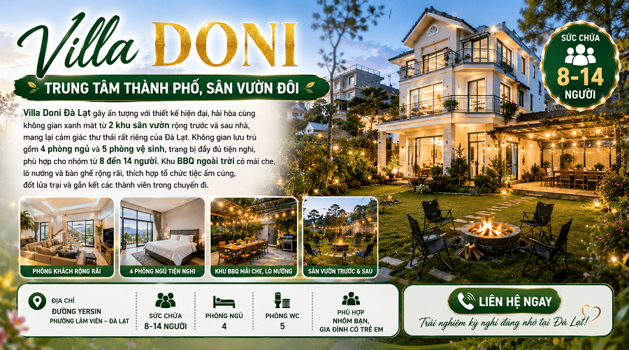 Villa Doni – Trung tâm thành phố, sân vườn đôi