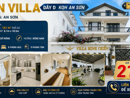 Villa Dãy D KQH An Sơn Đà Lạt – Diện Tích 161m2, 6PN, Giá 21 Tỷ