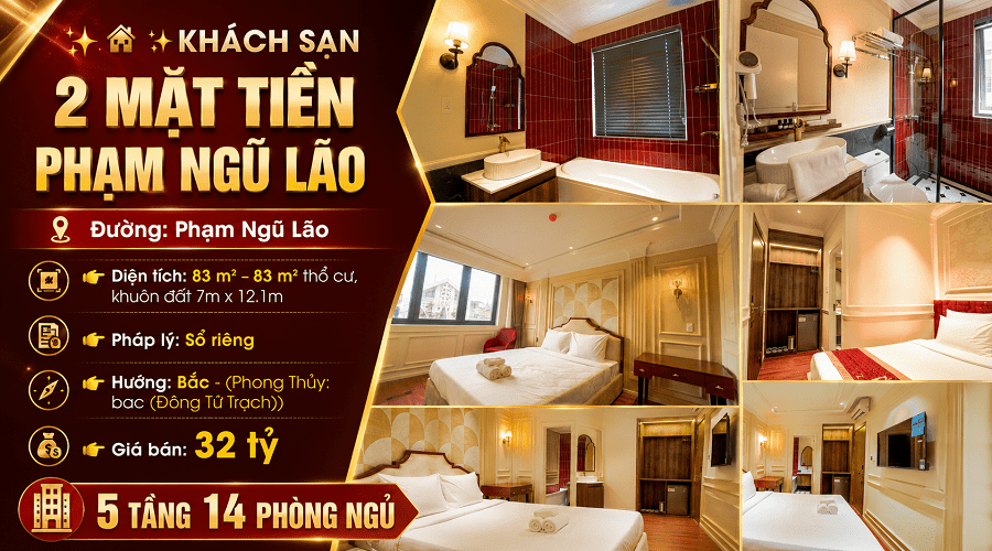 Khách sạn 5 tầng 2MT Phạm Ngũ Lão P3 Đà Lạt 83 m² - 14PN - 32 tỷ
