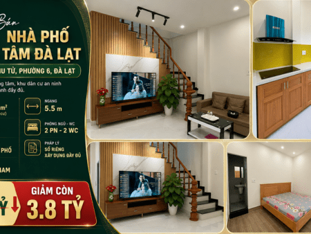 Nhà Phố hẻm Trung Tâm La Sơn Phu Tử P6 Đà Lạt – 43.53 m² Giá Chỉ 3.8 Tỷ