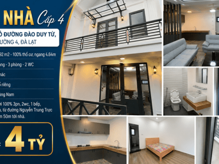 Nhà mới 2 tầng hẻm Đào Duy Từ P4 Đà Lạt - 42.92 m² - 3PN - 4 tỷ