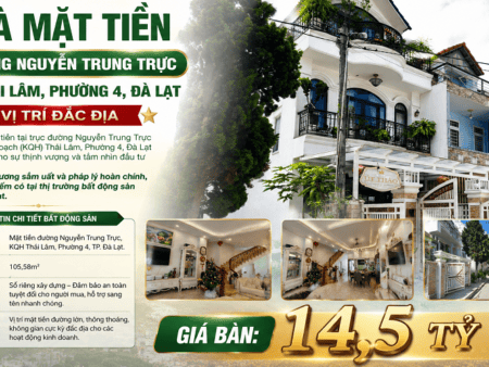 NHÀ 3 tầng Nguyễn Trung Trực KQH Thái Lâm Phường 4 Đà Lạt
