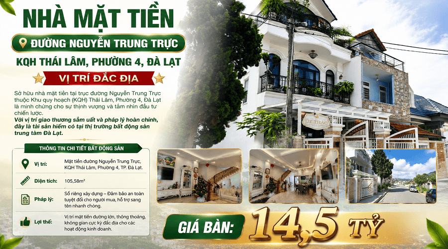 NHÀ 3 tầng Nguyễn Trung Trực KQH Thái Lâm Phường 4 Đà Lạt NHÀ 3 tầng Nguyễn Trung Trực KQH Thái Lâm Phường 4 Đà Lạt