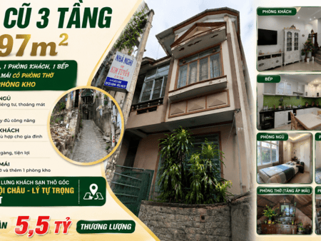 Nhà trung tâm 3 Tầng 97m² Góc Phan Bội Châu – Lý Tự Trọng Đà Lạt – 5.5 Tỷ