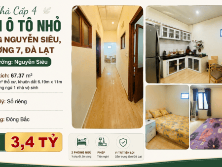 Nhà Cấp 4 Hẻm nhỏ Nguyễn Siêu Phường 7 Đà Lạt – Giá Tốt 3.4 Tỷ