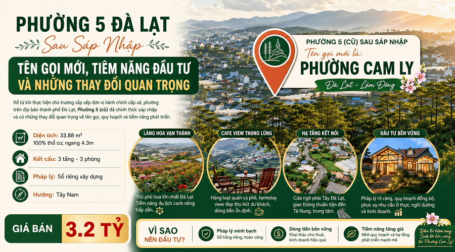 Phường 5 Đà Lạt sau sáp nhập: Tên gọi mới và Những thay đổi quan trọng