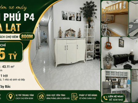 Nhà Cấp 4 Hẻm Xe Máy Trần Phú P4 Đà Lạt cách chợ đêm 800m - 3.5 tỷ