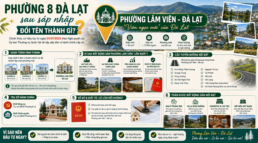 Phường 8 Đà Lạt sau sáp nhập đổi tên thành gì? Cập nhật mới nhất 2026
