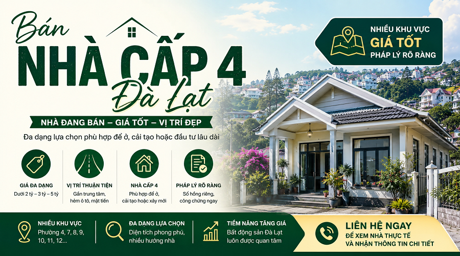 Kinh nghiệm mua nhà cấp 4 Đà Lạt