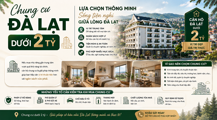 Chung cư Đà Lạt dưới 2 tỷ